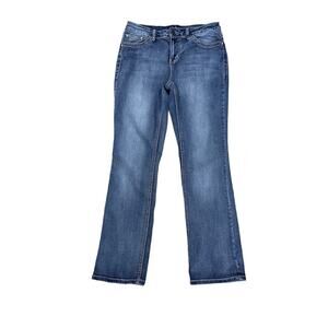 Earl Jeans Embellished Rhinestones Stretch Slim Boot Cut Size 10 Women’s Denim